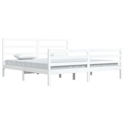 vidaXL Bedframe massief grenenhout wit 200x200 cm
