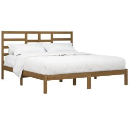 vidaXL Bedframe massief hout honingbruin 200x200 cm