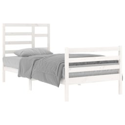 vidaXL Bedframe massief hout wit 90x200 cm