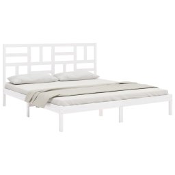 vidaXL Bedframe massief hout wit 200x200 cm
