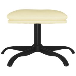 vidaXL Voetenbank 60x60x36 cm kunstleer crèmekleurig