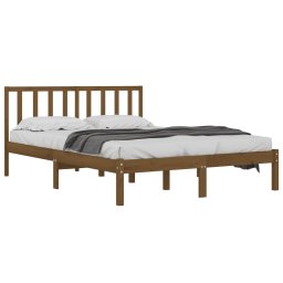 vidaXL Bedframe massief grenenhout honingbruin 200x200 cm