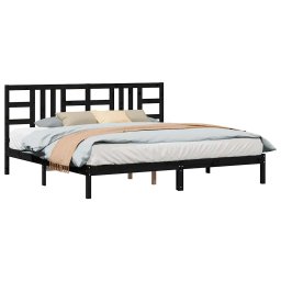 vidaXL Bedframe massief hout zwart 200x200 cm