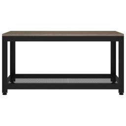 vidaXL Salontafel 90x45x45 cm MDF en ijzer grijs en zwart