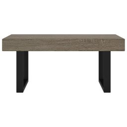 vidaXL Salontafel 90x45x40 cm MDF en ijzer grijs en zwart