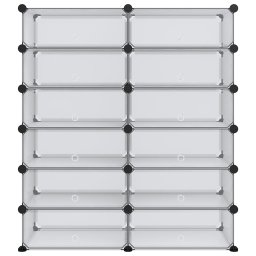vidaXL Schoenenrek 94,5x36,5x106 cm polypropeen transparant