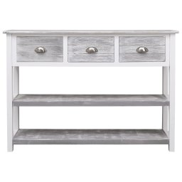vidaXL Dressoir 108x30x76 cm massief paulowniahout antiekgrijs