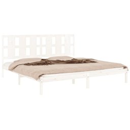 vidaXL Bedframe zonder matras massief grenenhout wit 200x200 cm