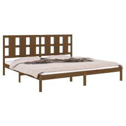 vidaXL Bedframe massief grenenhout honingbruin 200x200 cm