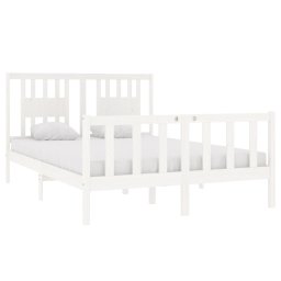 vidaXL Bedframe massief hout wit 140x190 cm