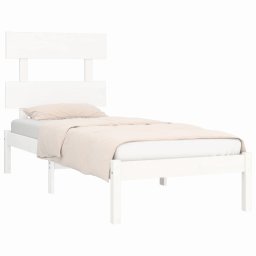 vidaXL Bedframe massief hout wit 90x200 cm