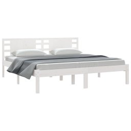 vidaXL Bedframe zonder matras massief grenenhout wit 200x200 cm