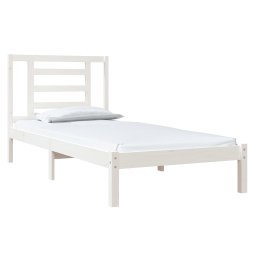 vidaXL Bedframe zonder matras massief grenenhout wit 90x200 cm