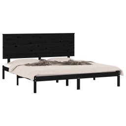 vidaXL Bedframe massief grenenhout zwart 200x200 cm