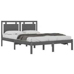 vidaXL Bedframe massief hout grijs 200x200 cm
