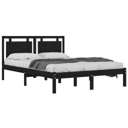 vidaXL Bedframe massief hout zwart 200x200 cm