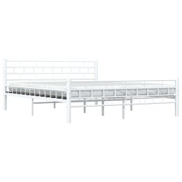 vidaXL Bedframe metaal wit 160x200 cm