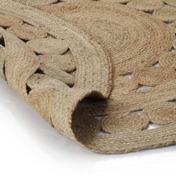 vidaXL Tapijt met ontwerp rond 180 cm gevlochten jute