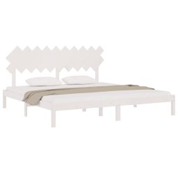 vidaXL Bedframe massief hout wit 200x200 cm