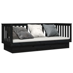 vidaXL Slaapbank 90x190 cm massief grenenhout zwart