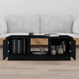 vidaXL Salontafel 100x50x35 cm massief grenenhout zwart