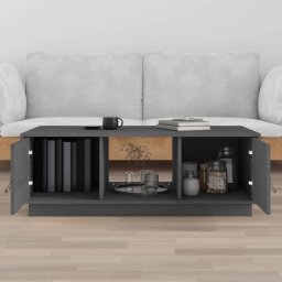vidaXL Salontafel 100x50x35 cm massief grenenhout grijs
