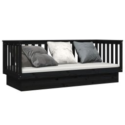 vidaXL Slaapbank 75x190 cm massief grenenhout zwart