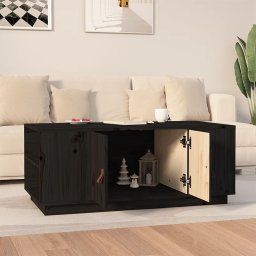 vidaXL Salontafel 100x50x41 cm massief grenenhout zwart