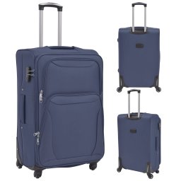 vidaXL Trolleyset marineblauw 3-delig
