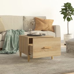 vidaXL Salontafels 2 st 50x50x40 cm bewerkt hout sonoma eikenkleurig