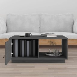 vidaXL Salontafel 80x50x35,5 cm massief grenenhout grijs