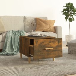 vidaXL Salontafel 50x50x40 cm bewerkt hout gerookt eikenkleurig