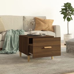vidaXL Salontafels 2 st 50x50x40 cm bewerkt hout bruin eikenkleur