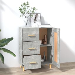 vidaXL Dressoir 69,5x34x90 cm bewerkt hout betongrijs