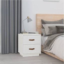 vidaXL Nachtkastjes 2 st 40x34x45 cm massief grenenhout wit