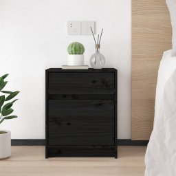 vidaXL Nachtkastjes 2 st 40x31x50 cm massief grenenhout zwart