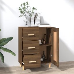 vidaXL Dressoir 69,5x34x90 cm bewerkt hout bruin eikenkleur
