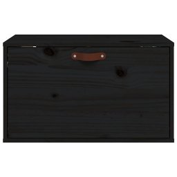 vidaXL Wandkast 60x30x35 cm massief grenenhout zwart