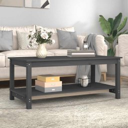 vidaXL Salontafel 110x55x45 cm massief grenenhout grijs