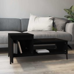 vidaXL Salontafel 100x50x45 cm bewerkt hout zwart