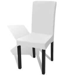 vidaXL Stoelhoezen 4 st stretch recht wit