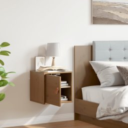 vidaXL Wandkast 31,5x30x30 cm massief grenenhout honingbruin