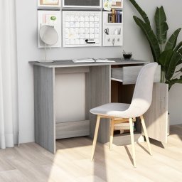 vidaXL Bureau 100x50x76 cm bewerkt hout grijs sonoma eikenkleurig