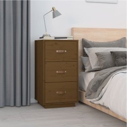vidaXL Nachtkastjes 2 st 40x40x75 cm massief grenenhout honingbruin