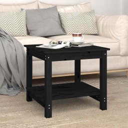 vidaXL Salontafel 50x50x45 cm massief grenenhout zwart