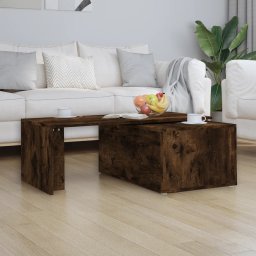 vidaXL Salontafel 150x50x35 cm bewerkt hout gerookt eikenkleurig