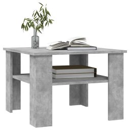 vidaXL Salontafel 60x60x42 cm bewerkt hout betongrijs