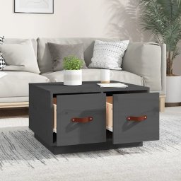 vidaXL Salontafel 60x53x35 cm massief grenenhout grijs