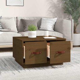 vidaXL Salontafel 60x53x35 cm massief grenenhout honingbruin