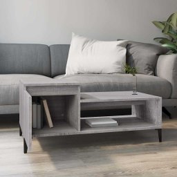 vidaXL Salontafel 100x50x45 cm bewerkt hout grijs sonoma